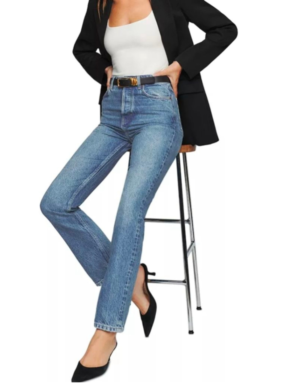 Reformation Cynthia High Rise Straight Jeans Size 24